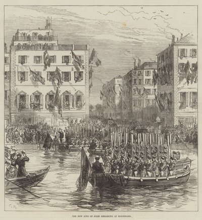 The New King of Spain embarking at Marseilles by Sir John Charles Robinson